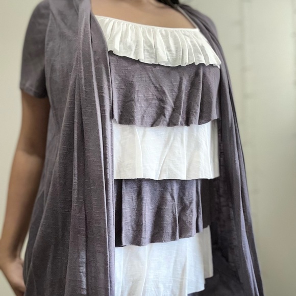 Andrea Missy Ruffled Layered Cardigan Top - Picture 6 of 6